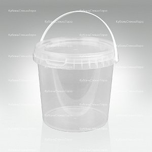 Ведро 1 л прозрачное с крышкой пластик оптом и по оптовым ценам в Краснодаре