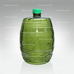 Бутыль 10,0 л Бочонок (зеленый) стеклянный оптом и по оптовым ценам в Краснодаре