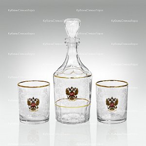 Набор подарочный Россия 3пр (графин Цезарь + 2 стакана 250мл) оптом и по оптовым ценам в Краснодаре