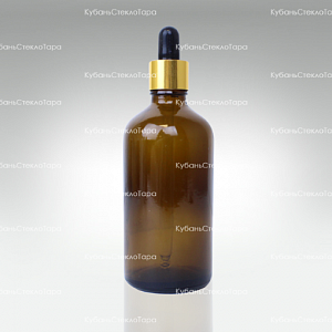 Флакон 0,100 ТВИСТ (18) коричневое стекло с золотой пипеткой оптом и по оптовым ценам в Краснодаре