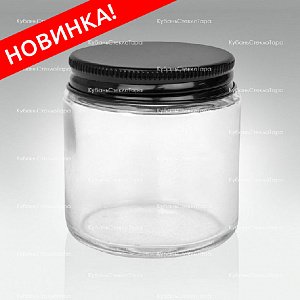 0,100 ТВИСТ прозрачная банка стеклянная с черной алюминиевой крышкой оптом и по оптовым ценам в Краснодаре
